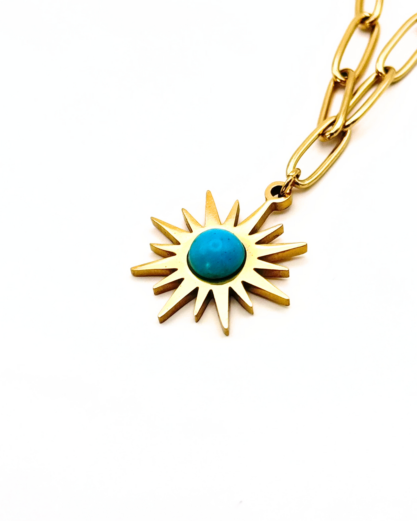Azuri - Turquoise Sun Flower Necklace