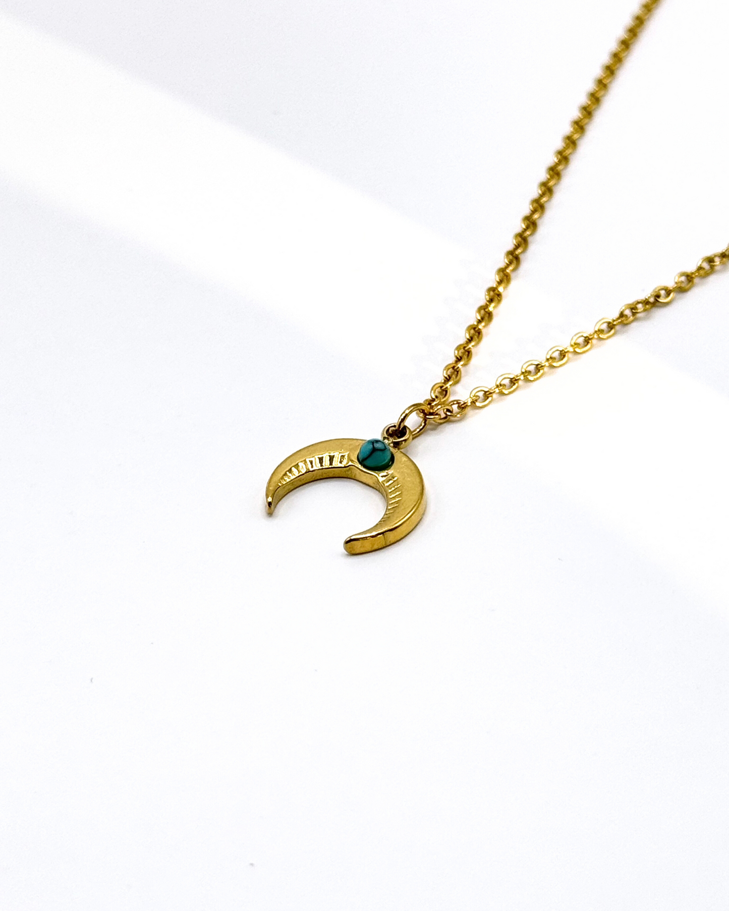 Cressa - Blue Turquoise Moon Necklace