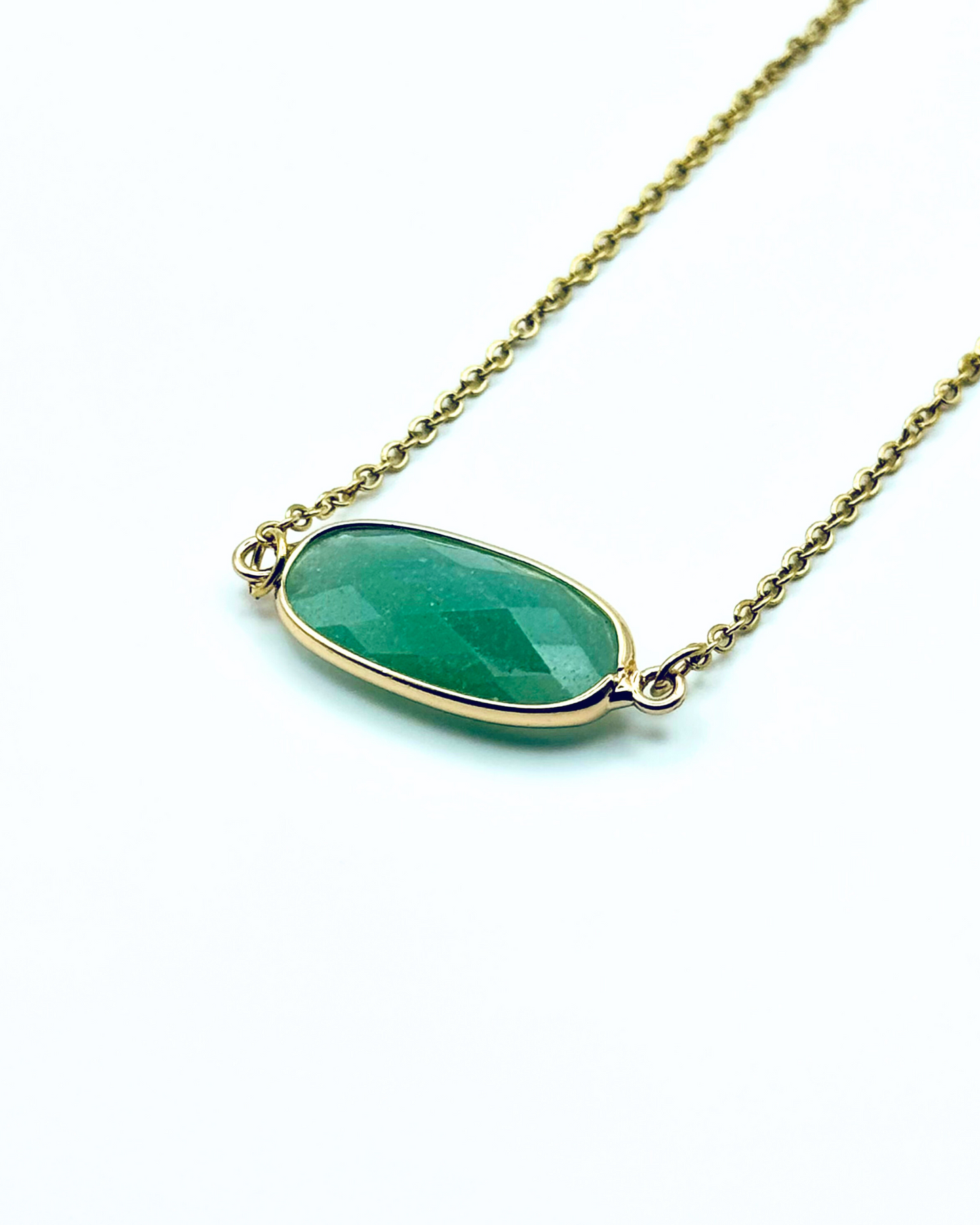 Oval Natural Gemstone Necklace