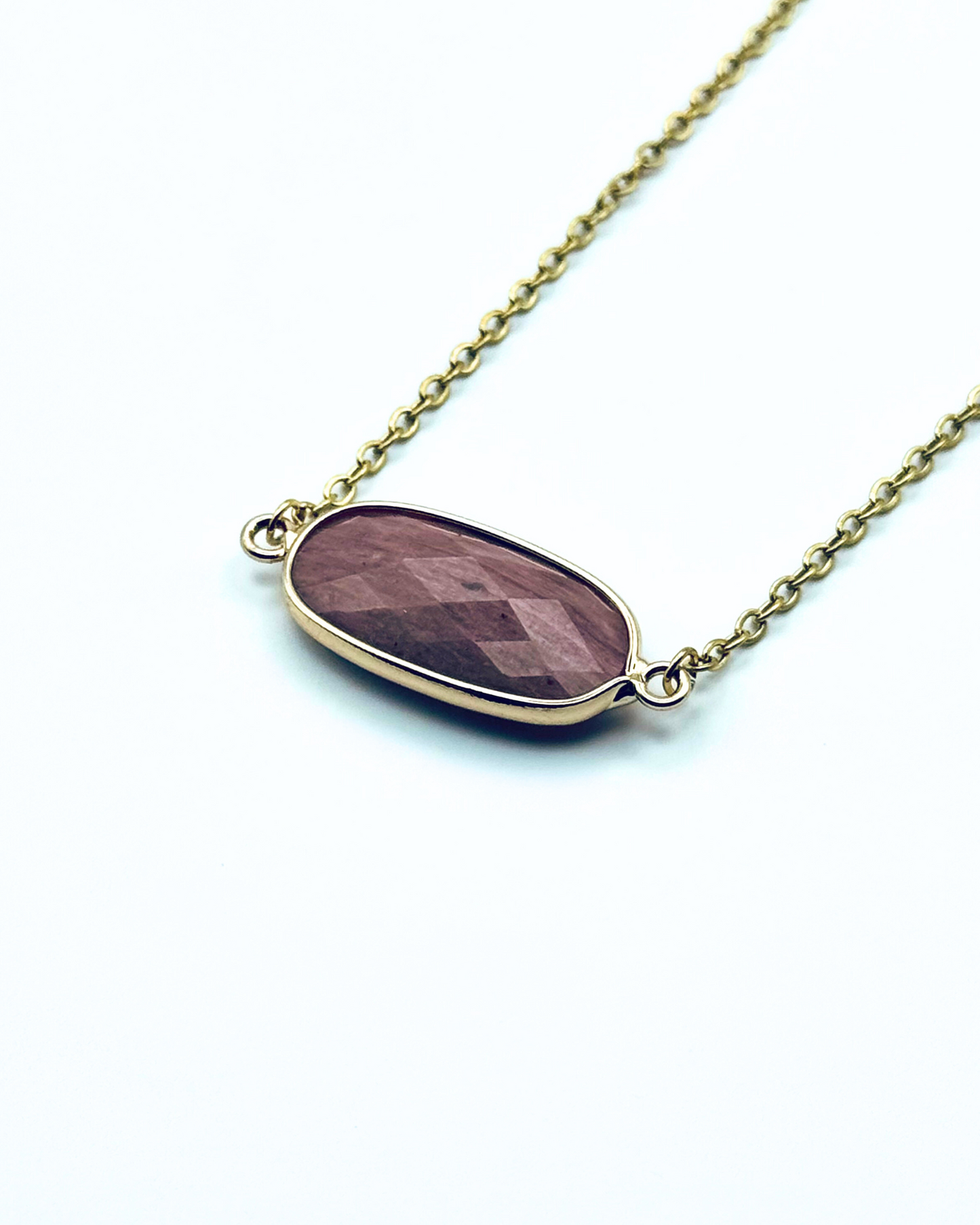 Oval Natural Gemstone Necklace