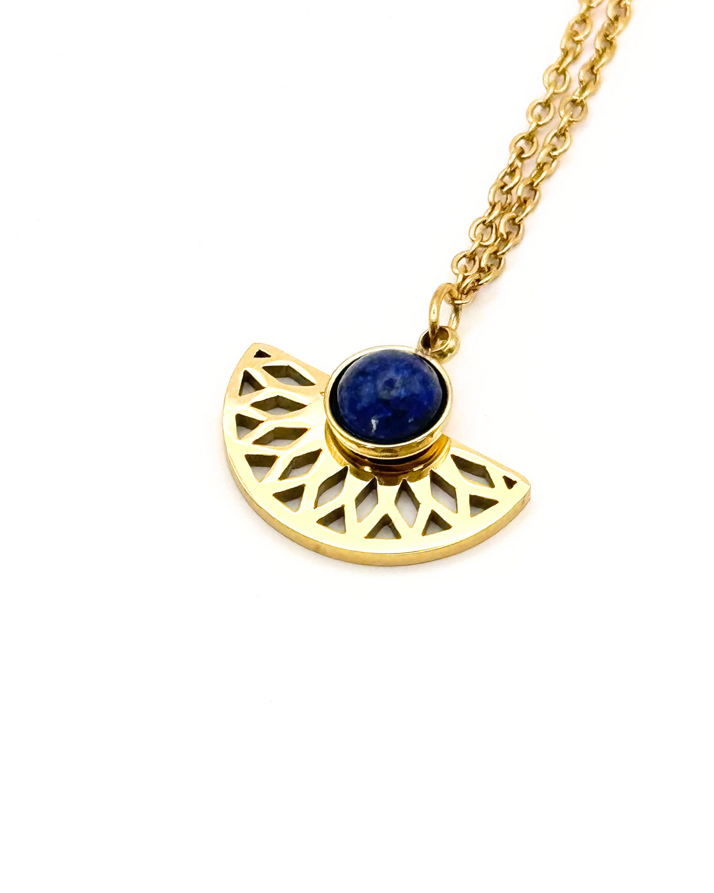 Gale - Lapis Lazuli Fan Shaped Necklace
