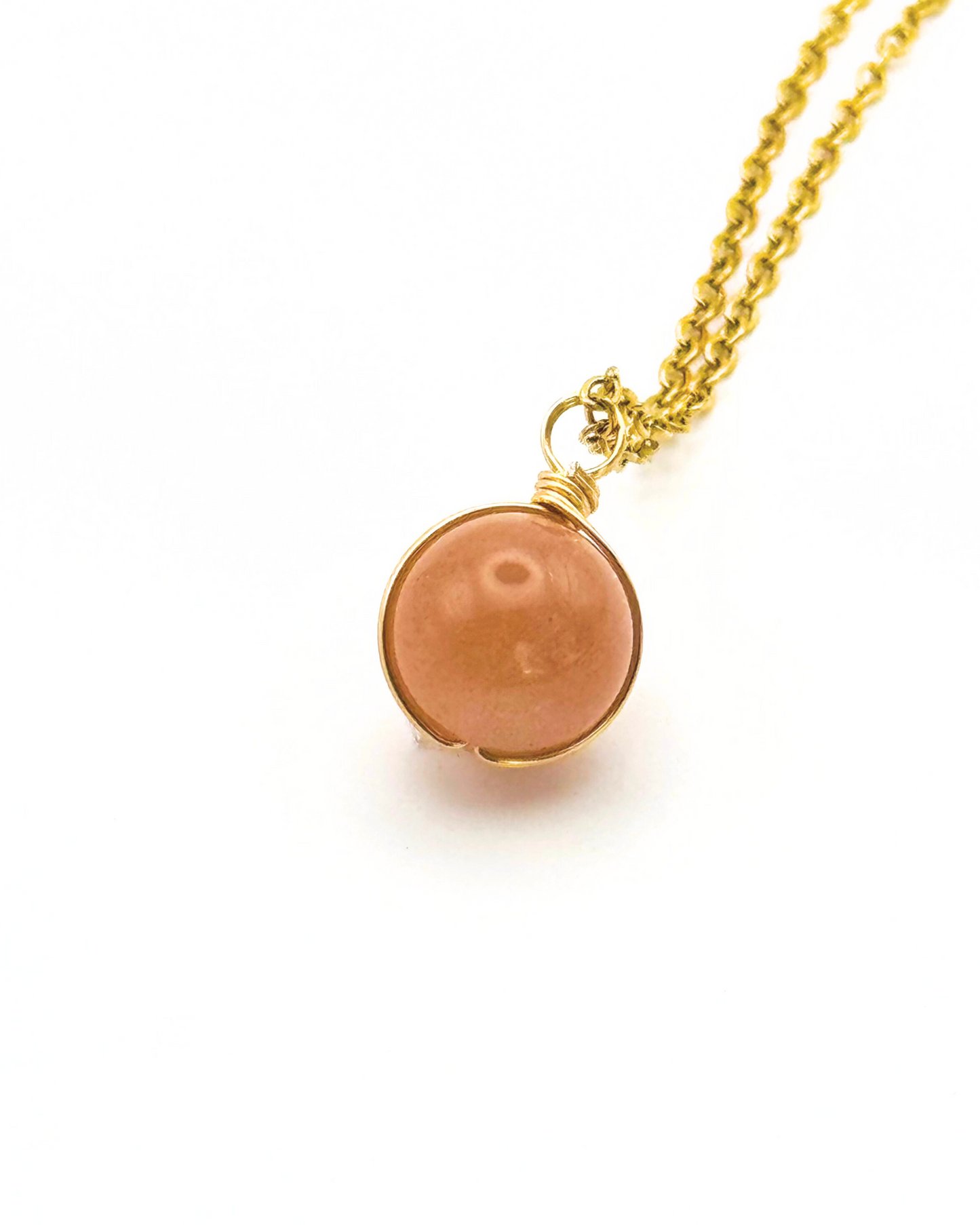 Lucky Bead Wire Wrapped Stone Necklace
