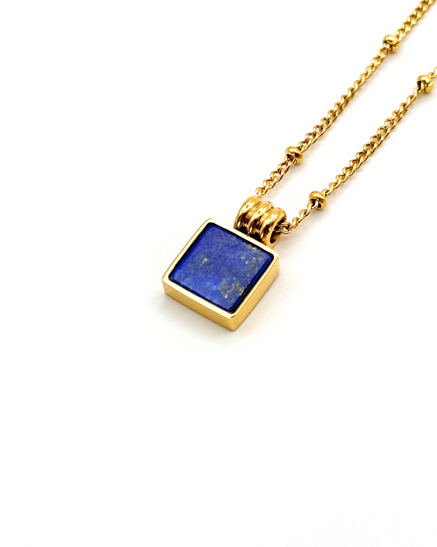 Meraya - Natural Lapis Lazuli Square Necklace