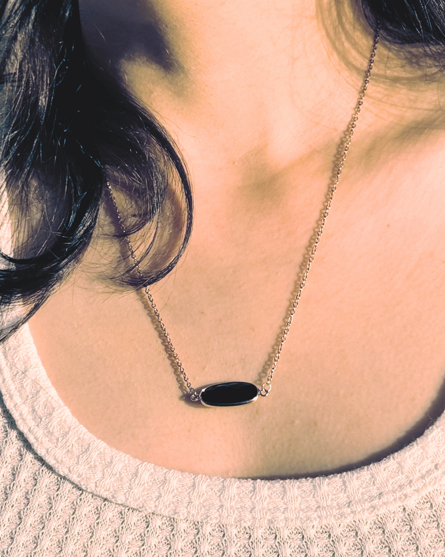 Oval Natural Gemstone Necklace