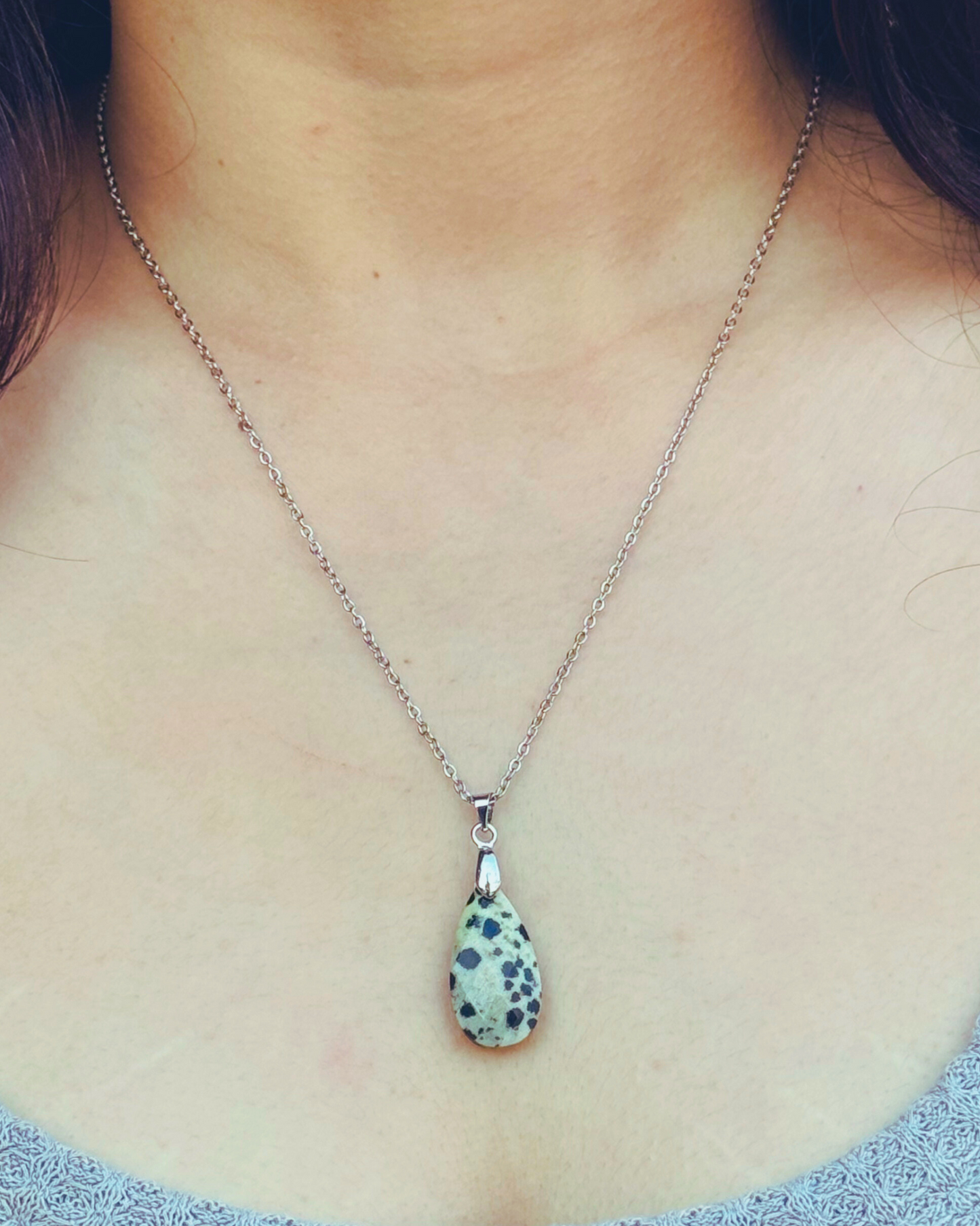 Tear Drop Faceted Natural Gemstone Necklace