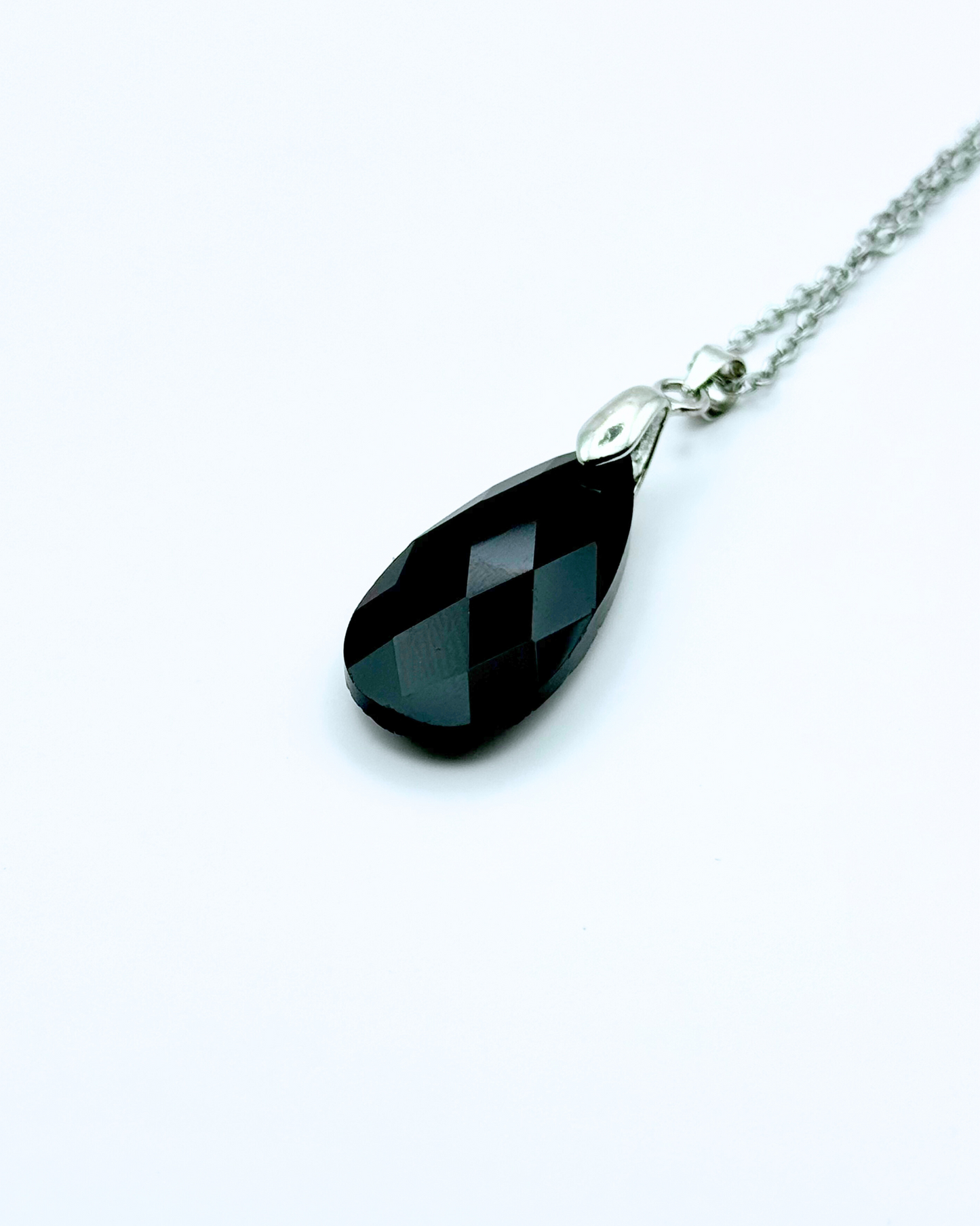 Tear Drop Faceted Natural Gemstone Necklace