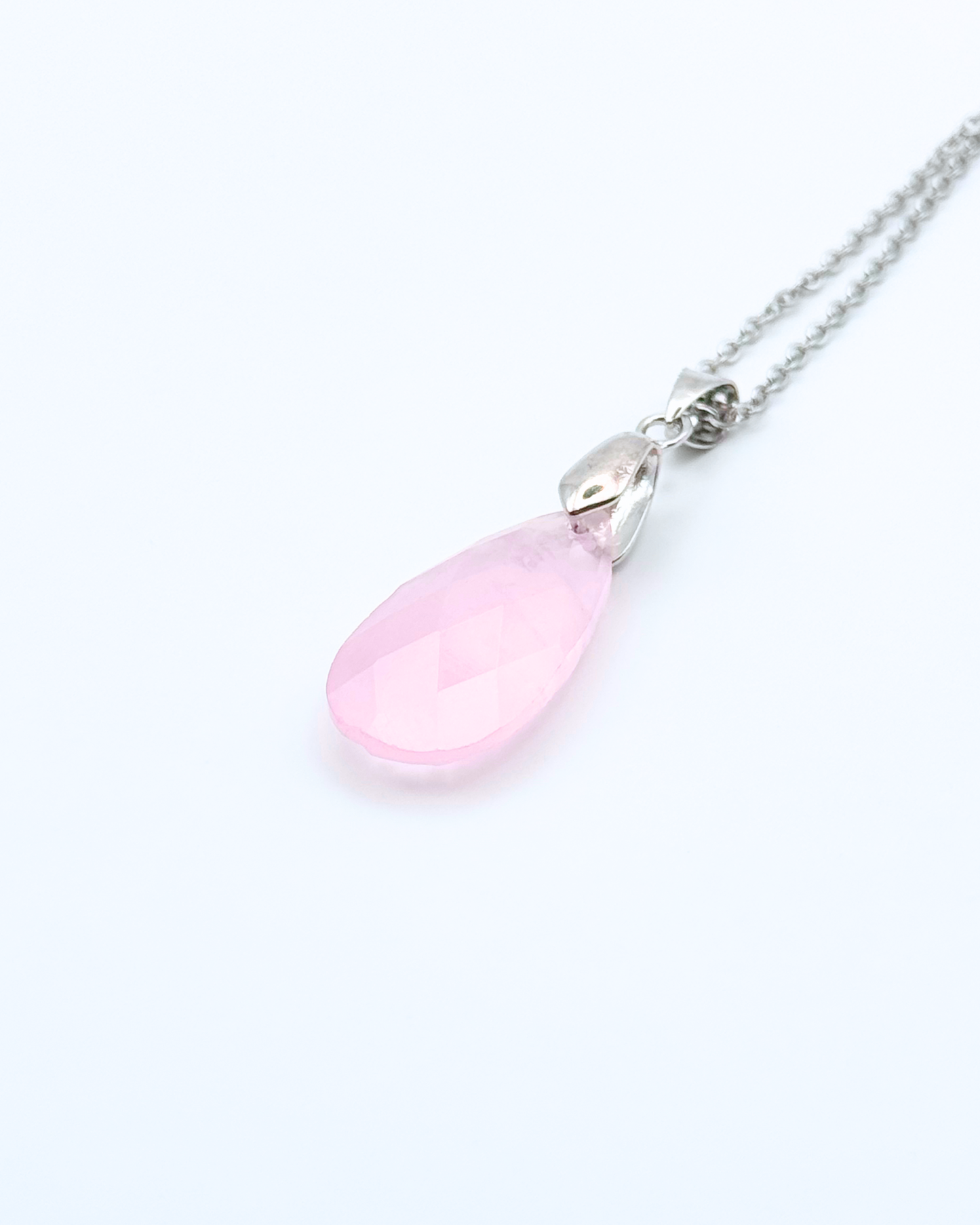 Tear Drop Faceted Natural Gemstone Necklace