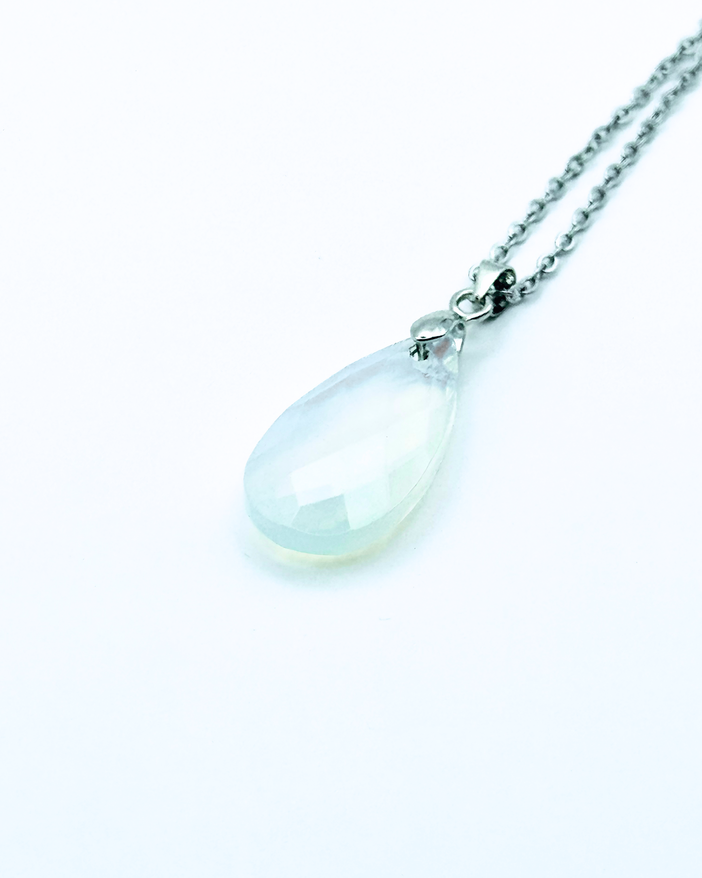 Tear Drop Faceted Natural Gemstone Necklace