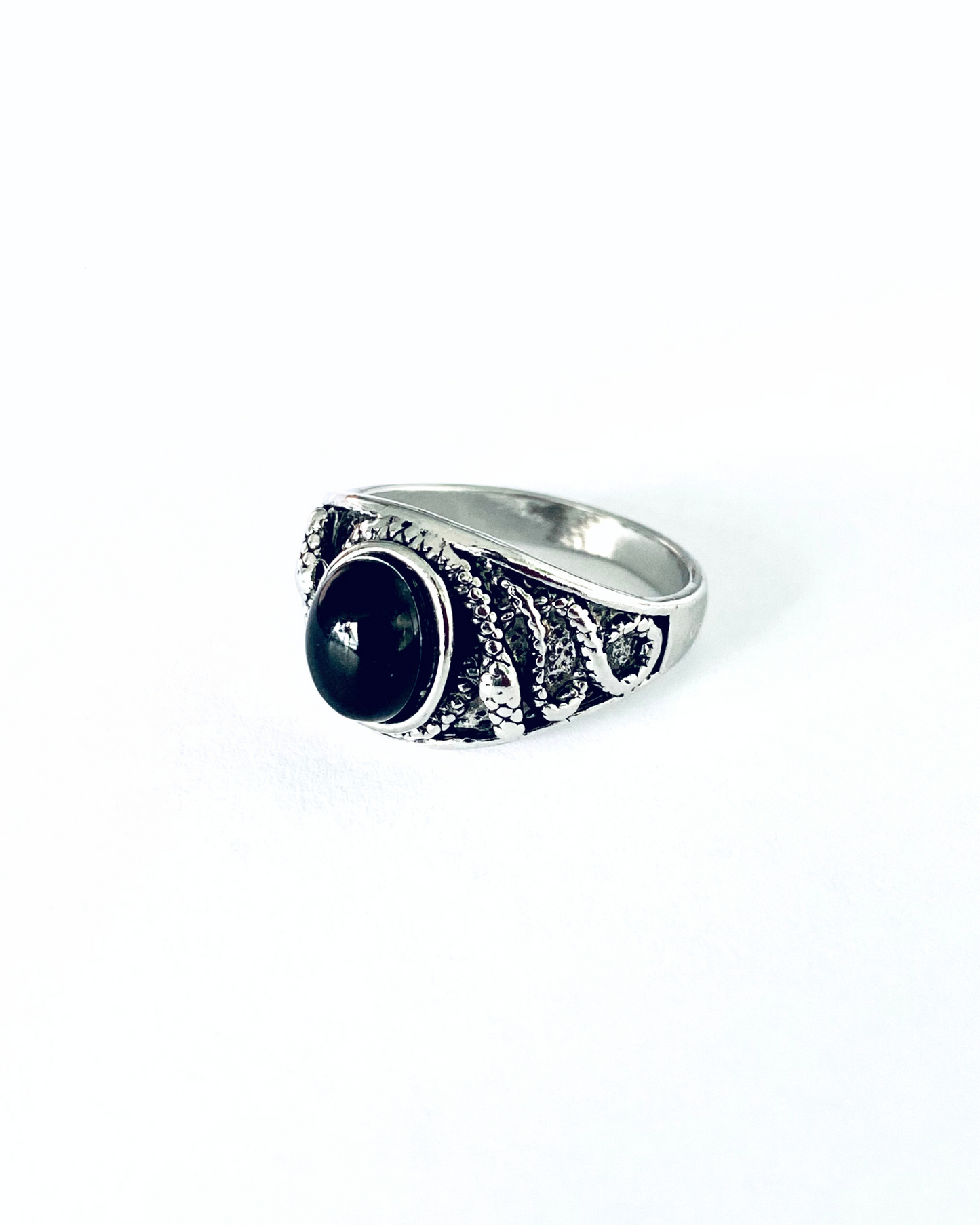 Medusa - Black Obsidian Ring