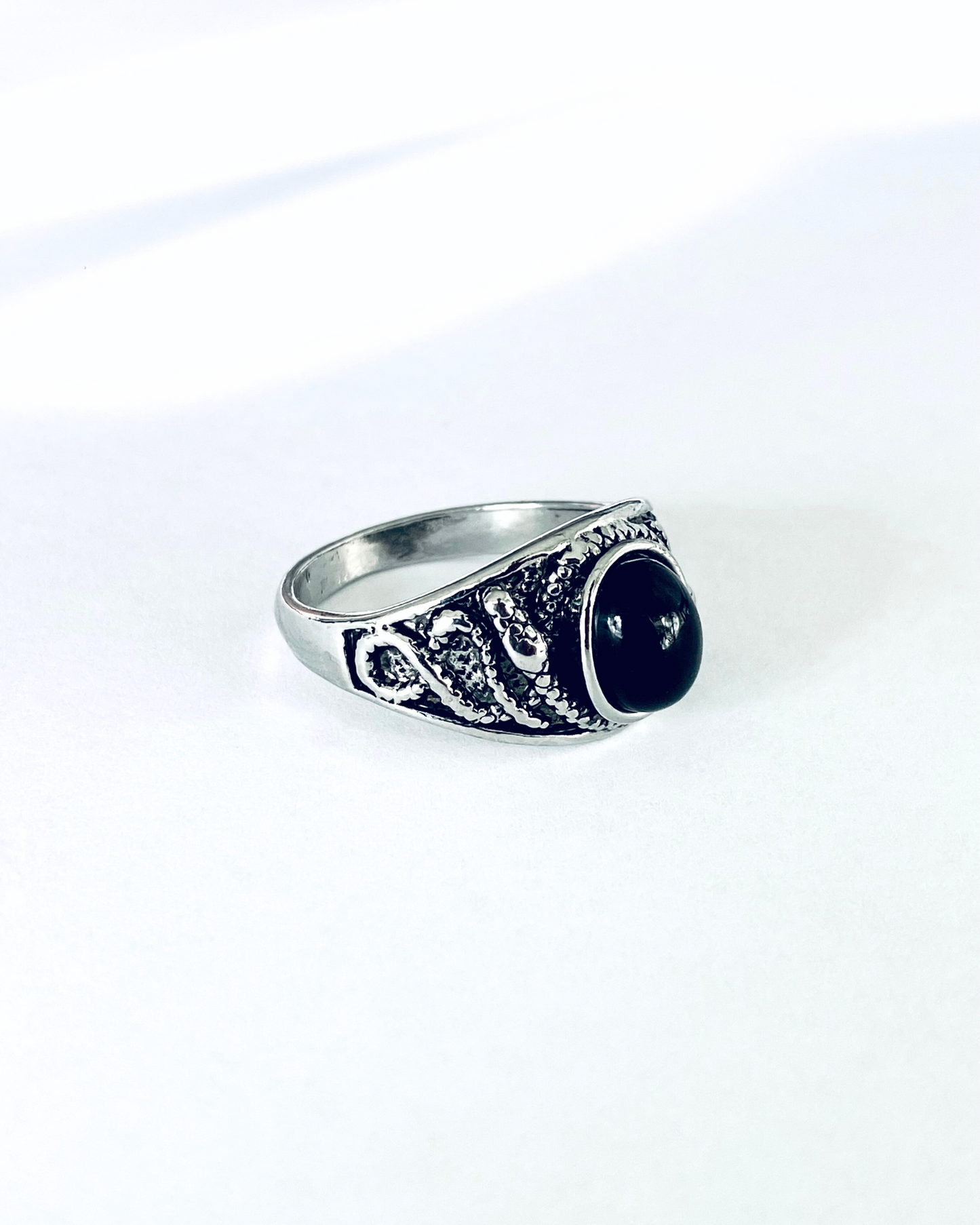 Medusa - Black Obsidian Ring