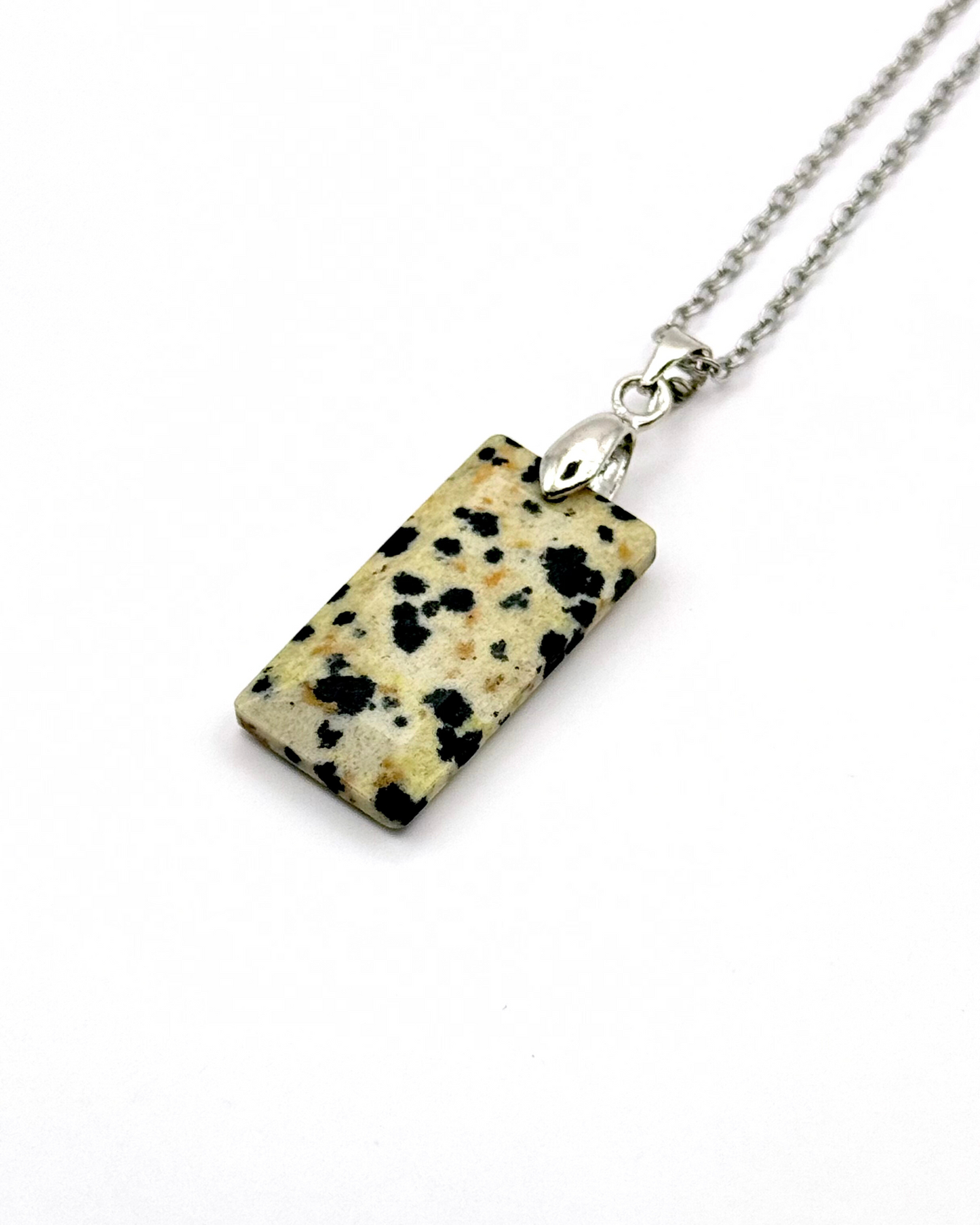 Rectangle Faceted Natural Stone Necklace