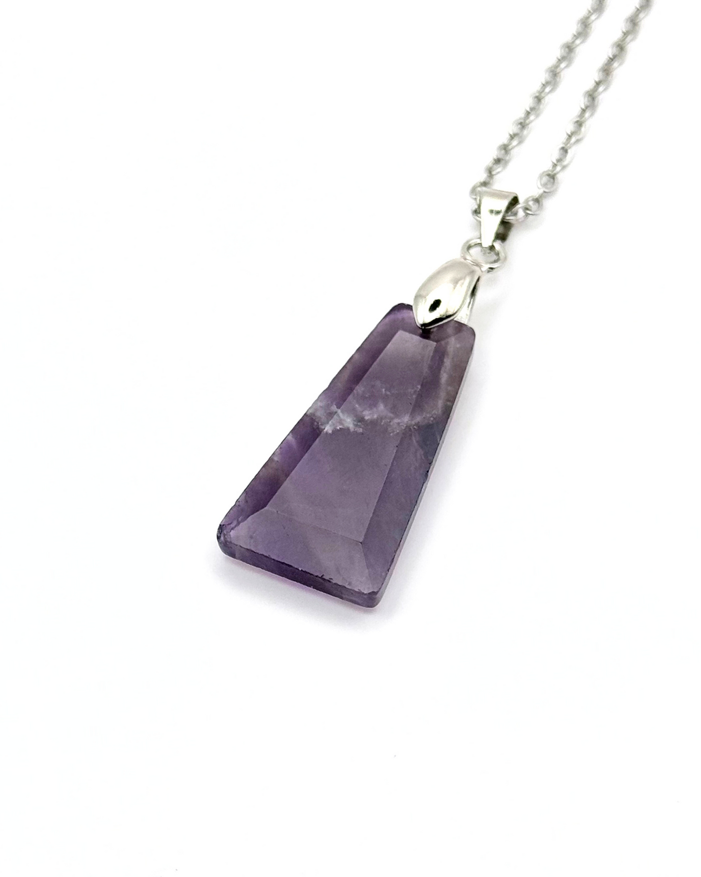 Trapezium Faceted Natural Gemstone Necklace