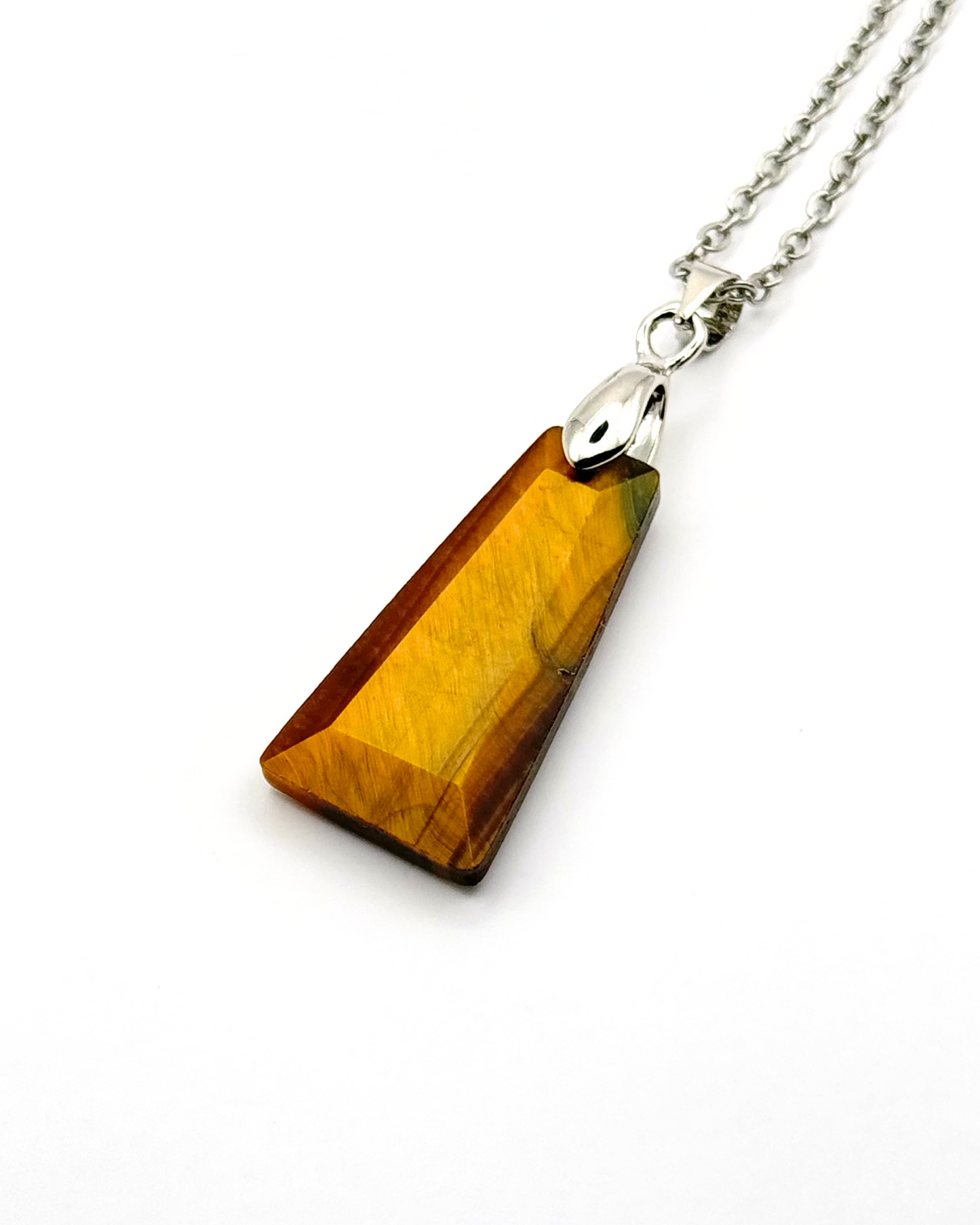 Trapezium Faceted Natural Gemstone Necklace