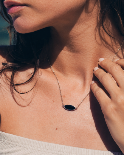 Ellipe - Oval Natural Gemstone Necklace