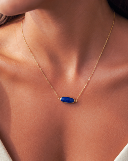 Ellipe - Oval Natural Gemstone Necklace