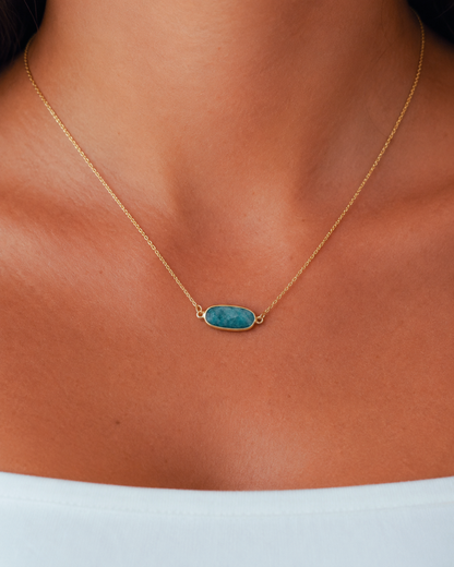 Ellipe - Oval Natural Gemstone Necklace