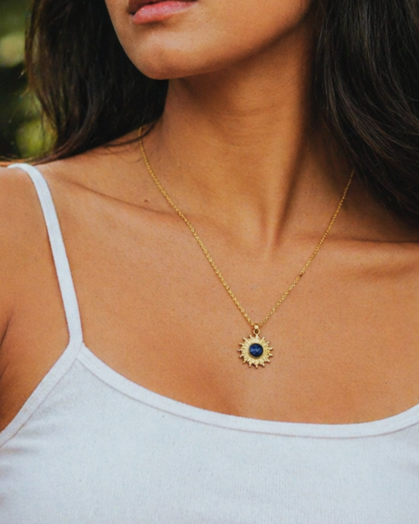Helios - Natural Lapis Lazuli Sun Necklace