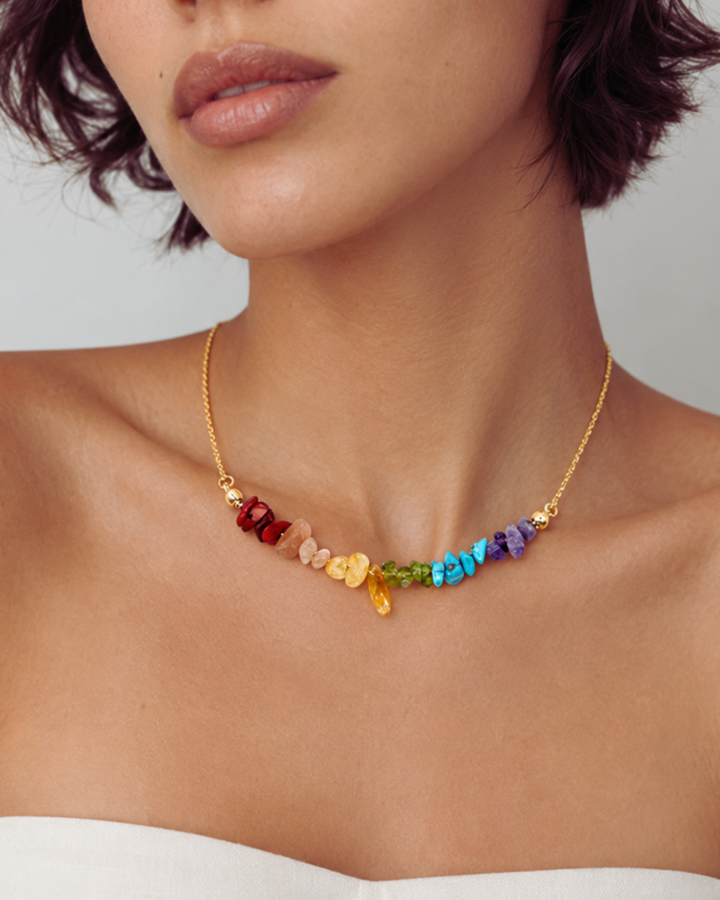 Seven Chakras Multi Stone Necklace