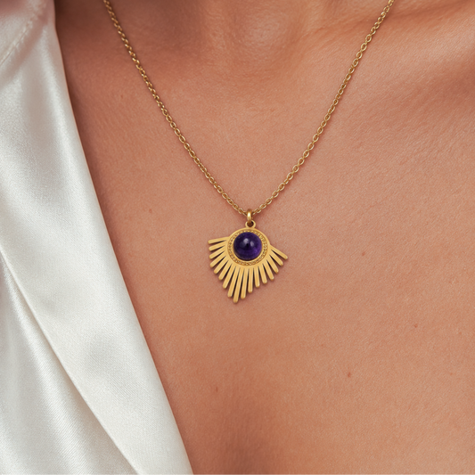 Solara - Natural Amethyst Sunshine Necklace